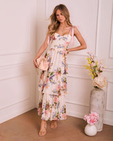 Clear Skies Tiered Floral Maxi Dress