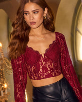 Aubrina Lace Corset Crop Blouse