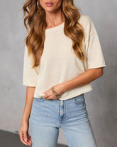 Soft Balance Knit Short Sleeve Top