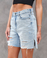 Davis High Rise Distressed Dad Jean Shorts