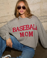 Baseball Mom Knit Pullover Sweater