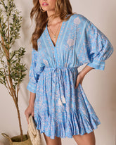 Athena Floral Tassel Tie Mini Dress