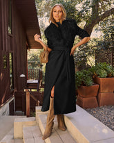 Frederica Pocketed Faux Fur Collar Coat