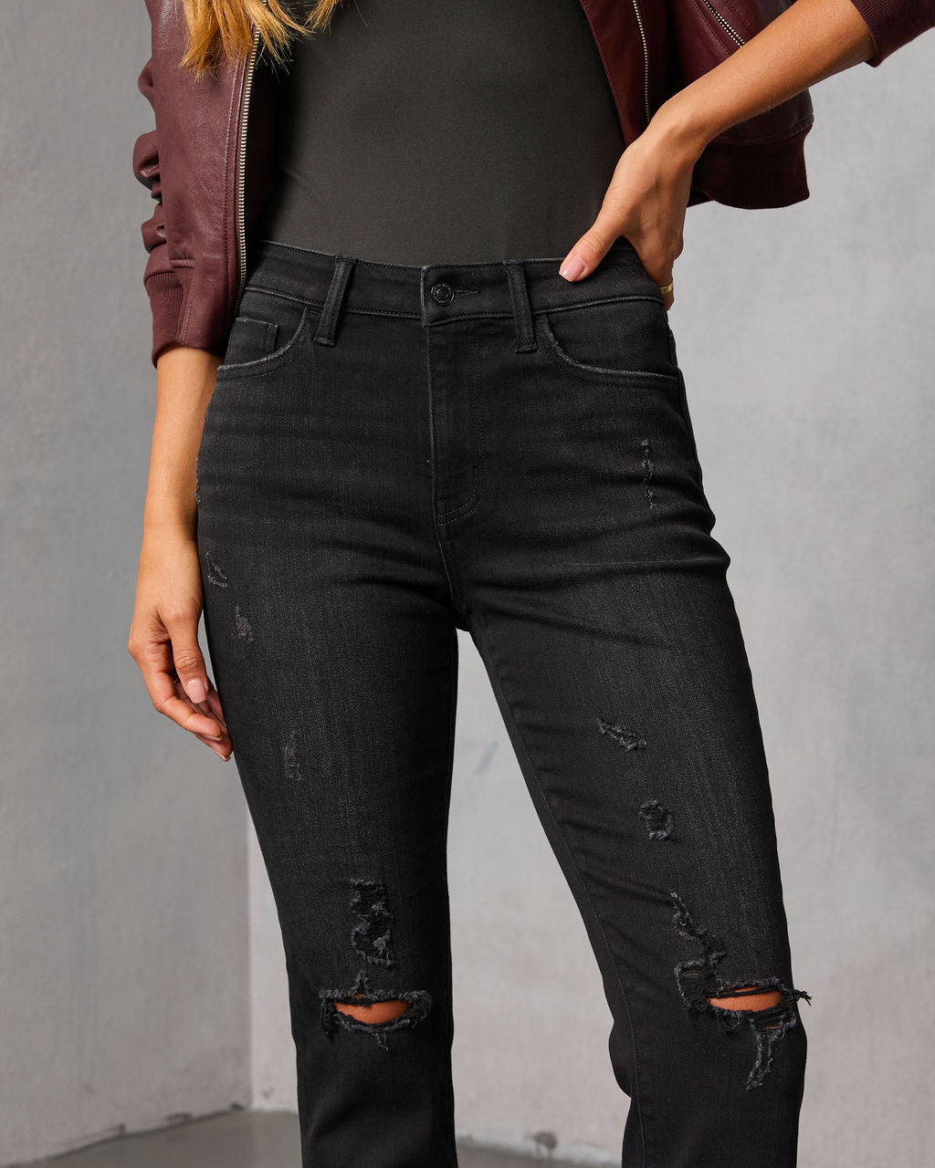 Mcguire Super Stretch High Rise Distressed Denim