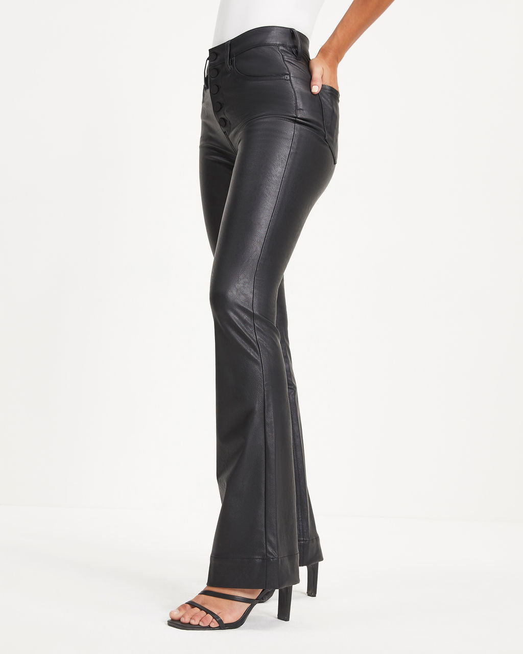 Howard High Rise Faux Leather Flare Pants