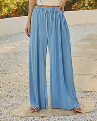 Resort Stay Plisse Wide Leg Pants