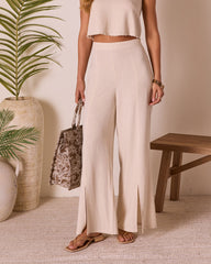 Kimora Wide Leg Front Slit Pants