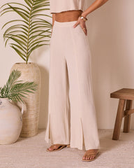Kimora Wide Leg Front Slit Pants