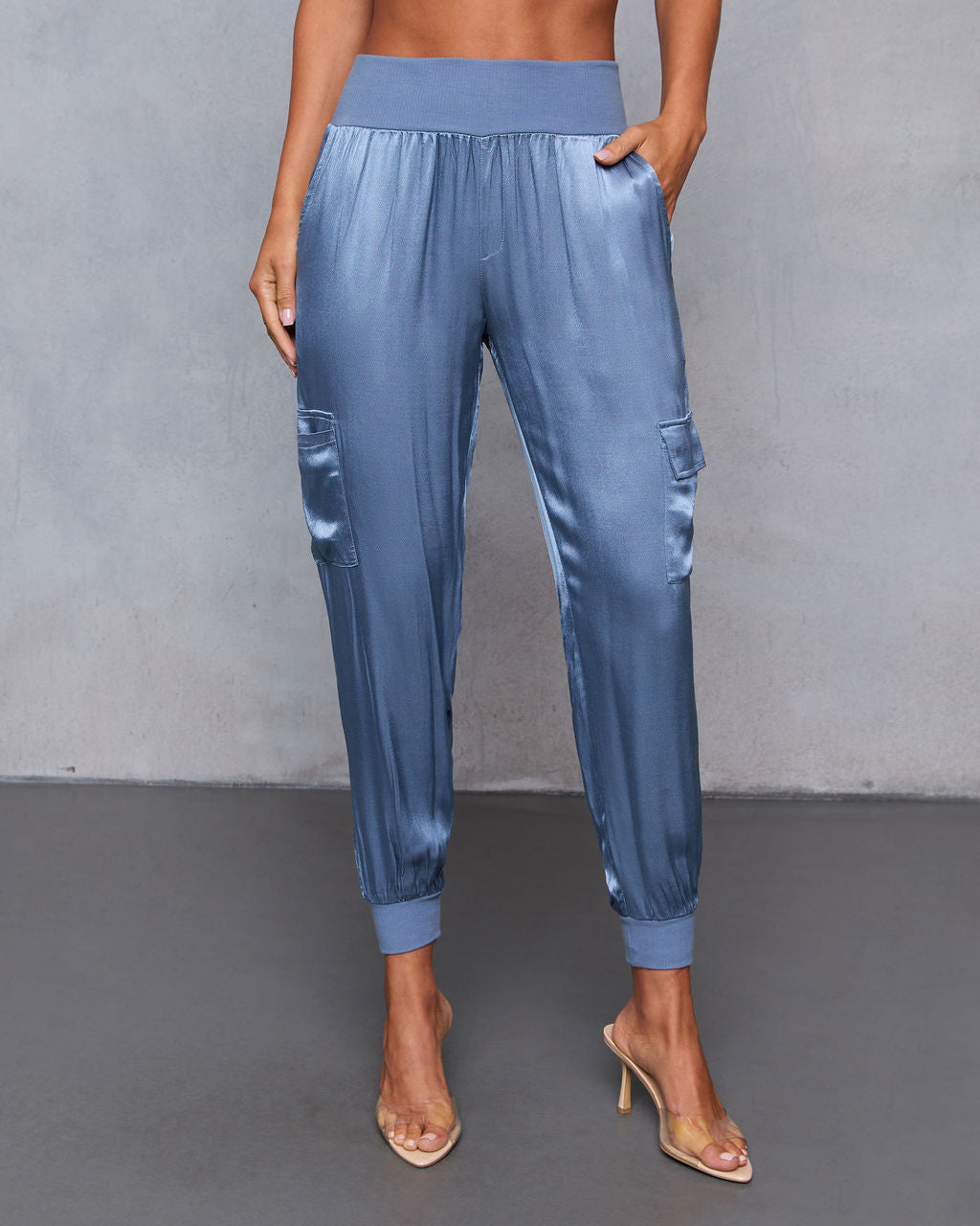 Luxe Look Satin Pocketed Joggers