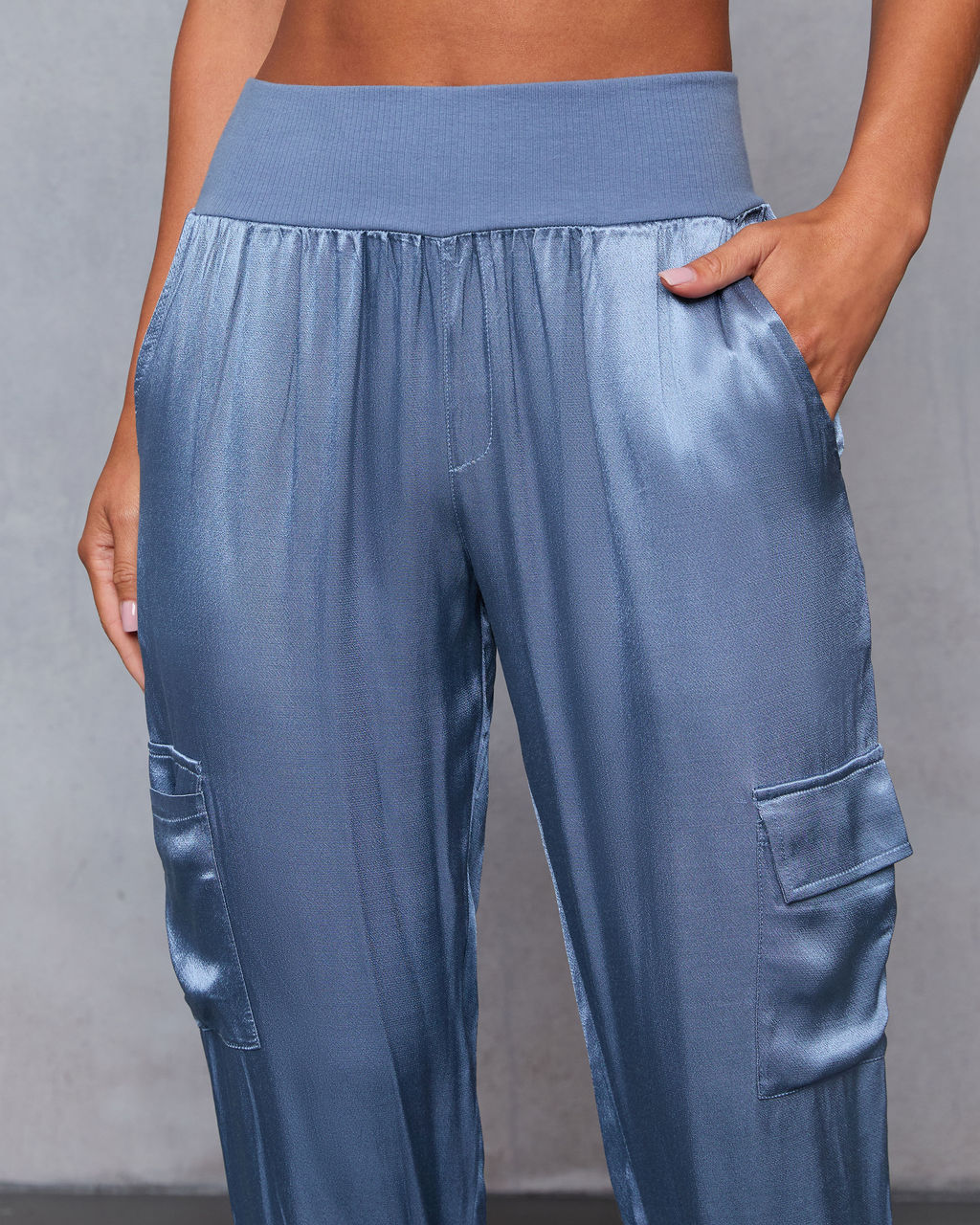Luxe Look Satin Pocketed Joggers