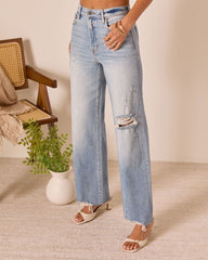 Lohan Super Stretch High Rise Distressed Relaxed Denim