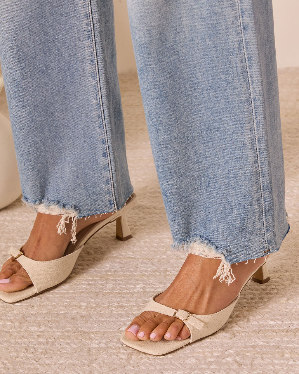 Lohan Super Stretch High Rise Distressed Relaxed Denim