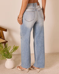 Lohan Super Stretch High Rise Distressed Relaxed Denim