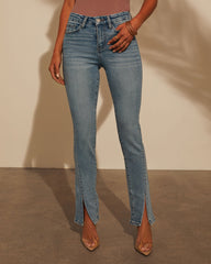 Jennings Super Stretch Split Hem Straight Jeans