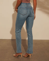 Jennings Super Stretch Split Hem Straight Jeans