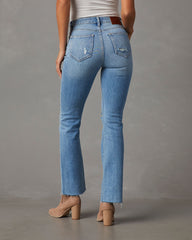 Auggie Super Stretch High Rise Distressed Flare Jeans