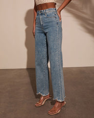 Mandy High Rise Stretch Frayed Relaxed Denim