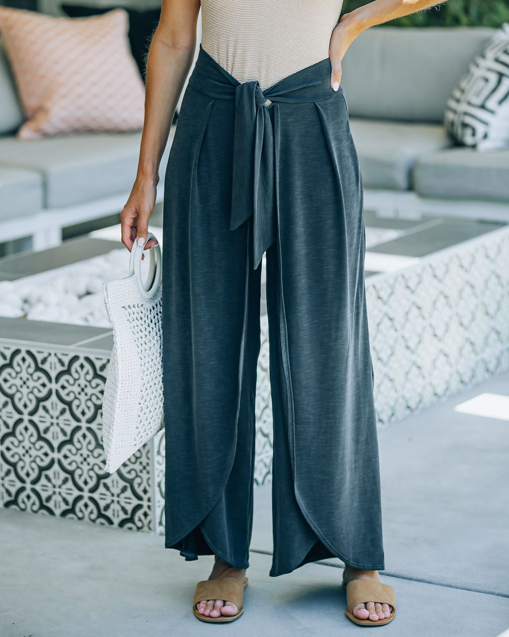 Grenada Tie Front Modal Blend Pants