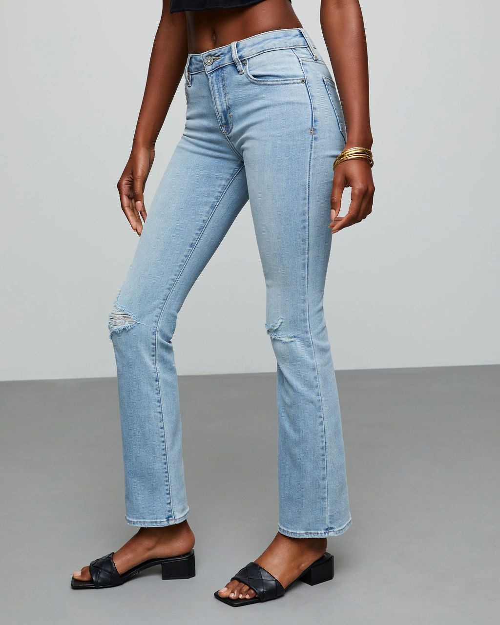 Matira High Rise Distressed Flare Jeans