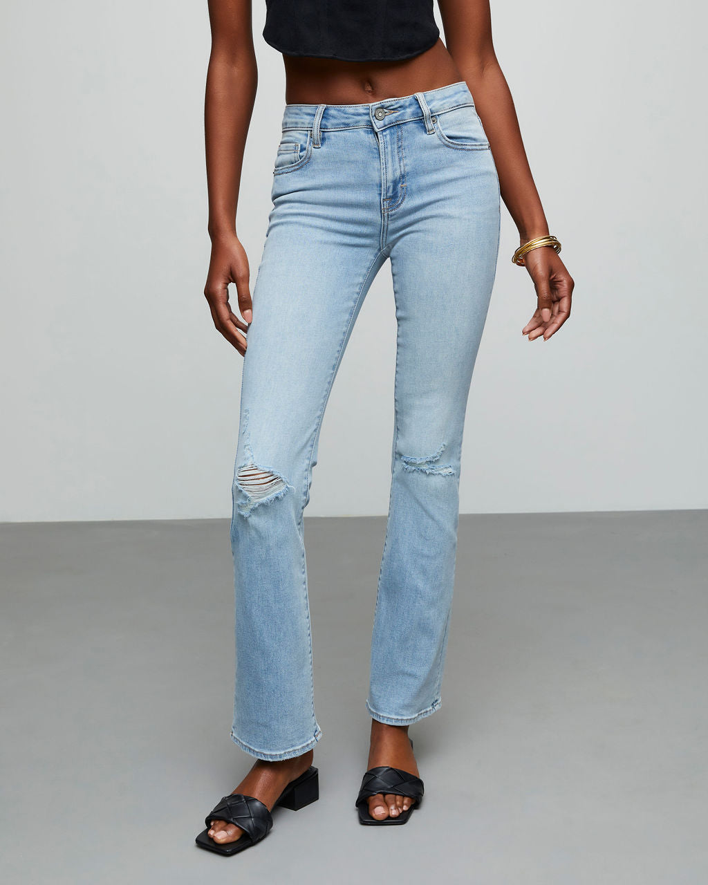 Matira High Rise Distressed Flare Jeans