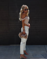 Mita High Rise Distressed Straight Jeans