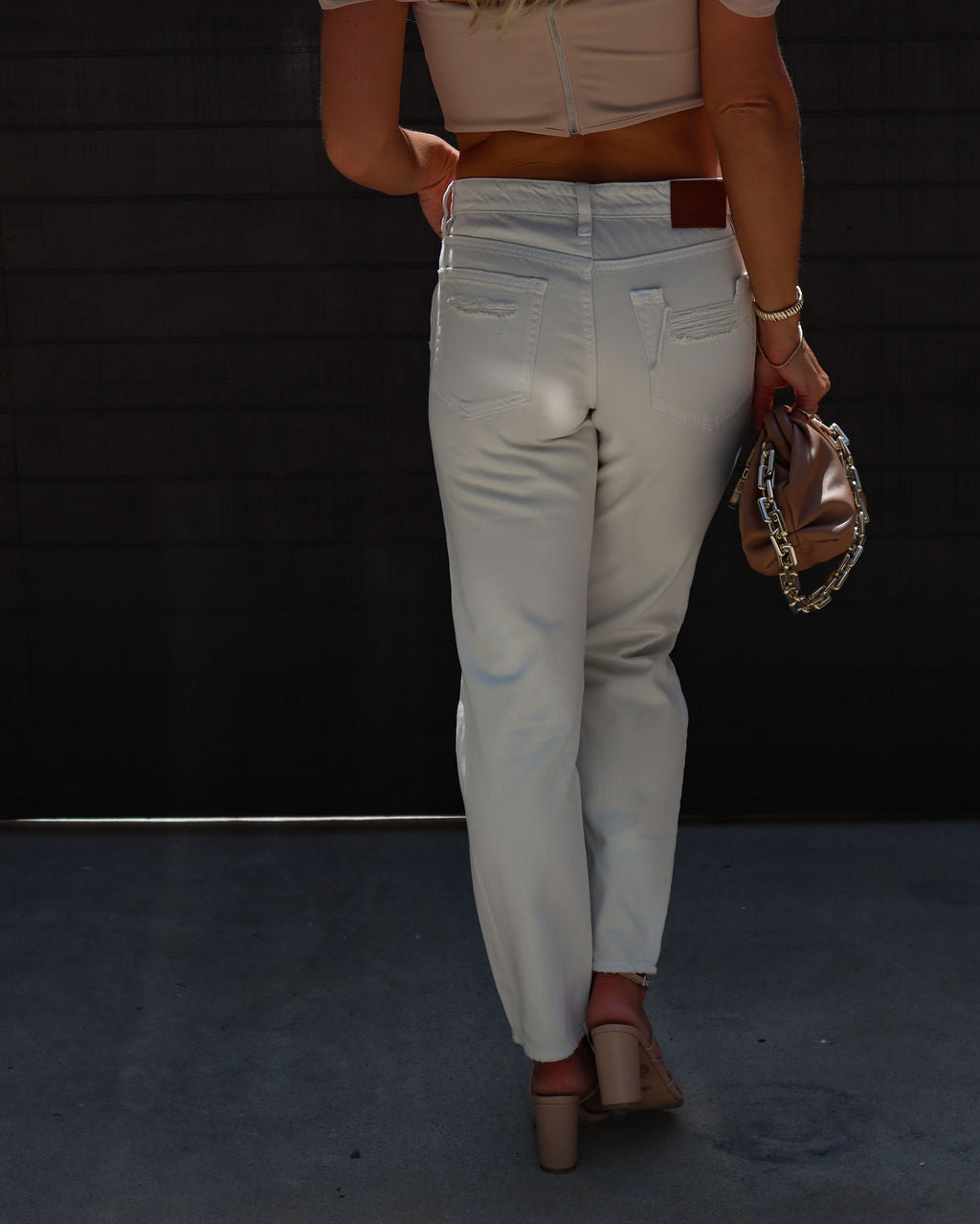 Mita High Rise Distressed Straight Jeans